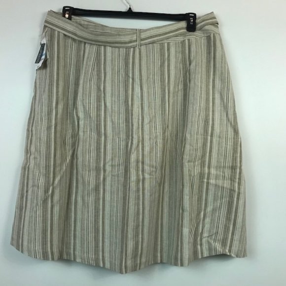 Bar III 20W Brown White Striped Skirt NWT AI57 - Picture 5 of 7